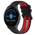 For Garmin Vivoactive3 Music 20mm Sports Two-Color Silicone Watch Band(Black+Red)