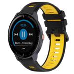 For Garmin Vivoactive3 Music 20mm Sports Two-Color Silicone Watch Band(Black+Yellow)
