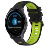 For Garmin Vivoactive3 Music 20mm Sports Two-Color Silicone Watch Band(Black+Green)