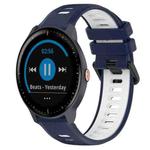 For Garmin Vivoactive3 Music 20mm Sports Two-Color Silicone Watch Band(Midnight Blue+White)