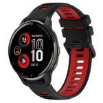 For Garmin Venu 2 Plus 20mm Sports Two-Color Silicone Watch Band(Black+Red)