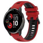 For Garmin Venu 2 Plus 20mm Sports Two-Color Silicone Watch Band(Red+Black)