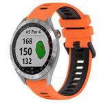 For Garmin Approach S40 20mm Sports Two-Color Silicone Watch Band(Orange+Black)