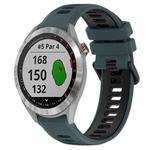 For Garmin Approach S40 20mm Sports Two-Color Silicone Watch Band(Olive Green+Black)