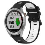 For Garmin Approach S40 20mm Sports Two-Color Silicone Watch Band(Black+White)