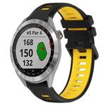 For Garmin Approach S40 20mm Sports Two-Color Silicone Watch Band(Black+Yellow)