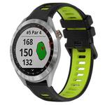 For Garmin Approach S40 20mm Sports Two-Color Silicone Watch Band(Black+Green)