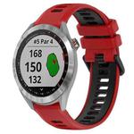 For Garmin Approach S40 20mm Sports Two-Color Silicone Watch Band(Red+Black)