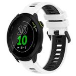 For Garmin Forerunner 158 20mm Sports Two-Color Silicone Watch Band(White+Black)