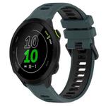 For Garmin Forerunner 158 20mm Sports Two-Color Silicone Watch Band(Olive Green+Black)