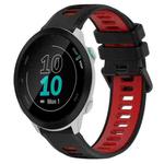 For Garmin Forerunner 55 20mm Sports Two-Color Silicone Watch Band(Black+Red)