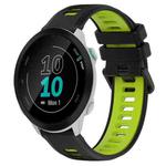 For Garmin Forerunner 55 20mm Sports Two-Color Silicone Watch Band(Black+Green)