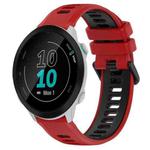 For Garmin Forerunner 55 20mm Sports Two-Color Silicone Watch Band(Red+Black)
