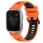 For Garmin Venu SQ 20mm Sports Two-Color Silicone Watch Band(Orange+Black)