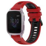 For Garmin Venu SQ 20mm Sports Two-Color Silicone Watch Band(Red+Black)