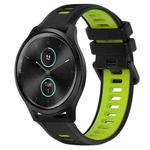 For Garmin VivoMove Style 20mm Sports Two-Color Silicone Watch Band(Black+Green)