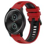 For Garmin VivoMove Style 20mm Sports Two-Color Silicone Watch Band(Red+Black)