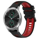 For Garmin VivoMove Luxe 20mm Sports Two-Color Silicone Watch Band(Black+Red)