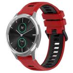 For Garmin VivoMove Luxe 20mm Sports Two-Color Silicone Watch Band(Red+Black)