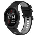 For Garmin Forerunner 245 20mm Sports Two-Color Silicone Watch Band(Black+Grey)