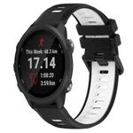 For Garmin Forerunner 245 Music 20mm Sports Two-Color Silicone Watch Band(Black+White)
