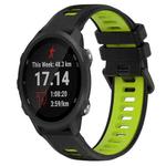 For Garmin Forerunner 245 Music 20mm Sports Two-Color Silicone Watch Band(Black+Green)