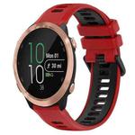 For Garmin Forerunner 645 20mm Sports Two-Color Silicone Watch Band(Red+Black)