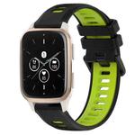 For Garmin Forerunner Sq2 Music 20mm Sports Two-Color Silicone Watch Band(Black+Green)