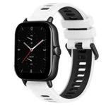 For Amazfit GTS 2E 20mm Sports Two-Color Silicone Watch Band(White+Black)