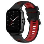 For Amazfit GTS 2E 20mm Sports Two-Color Silicone Watch Band(Black+Red)