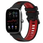 For Amazfit GTS 2 Mini 20mm Sports Two-Color Silicone Watch Band(Black+Red)