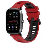 For Amazfit GTS 2 Mini 20mm Sports Two-Color Silicone Watch Band(Red+Black)