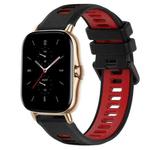 For Amazfit GTS 2 20mm Sports Two-Color Silicone Watch Band(Black+Red)