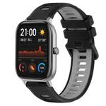 For Amazfit GTS 20mm Sports Two-Color Silicone Watch Band(Black+Grey)