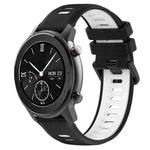 For Amazfit GTR 42mm 20mm Sports Two-Color Silicone Watch Band(Black+White)