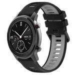 For Amazfit GTR 42mm 20mm Sports Two-Color Silicone Watch Band(Black+Grey)