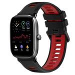 For Amazfit GTS 4 Mini 20mm Sports Two-Color Silicone Watch Band(Black+Red)