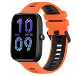 For Amazfit Bip3 20mm Sports Two-Color Silicone Watch Band(Orange+Black)