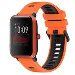 For Amazfit Bip 1S 20mm Sports Two-Color Silicone Watch Band(Orange+Black)