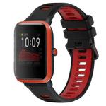 For Amazfit Bip 1S 20mm Sports Two-Color Silicone Watch Band(Black+Red)