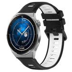 For Huawei Watch GT3 Pro 43mm 20mm Sports Two-Color Silicone Watch Band(Black+White)