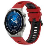 For Huawei Watch GT3 Pro 43mm 20mm Sports Two-Color Silicone Watch Band(Red+Black)