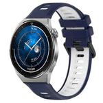 For Huawei Watch GT3 Pro 43mm 20mm Sports Two-Color Silicone Watch Band(Midnight Blue+White)