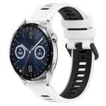 For Huawei Watch GT3 42mm 20mm Sports Two-Color Silicone Watch Band(White+Black)
