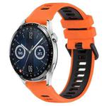 For Huawei Watch GT3 42mm 20mm Sports Two-Color Silicone Watch Band(Orange+Black)