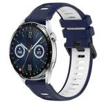 For Huawei Watch GT3 42mm 20mm Sports Two-Color Silicone Watch Band(Midnight Blue+White)