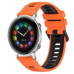 For Huawei Watch GT2 42mm 20mm Sports Two-Color Silicone Watch Band(Orange+Black)
