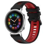 For Huawei Watch GT2 42mm 20mm Sports Two-Color Silicone Watch Band(Black+Red)