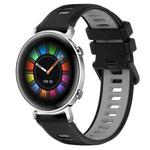 For Huawei Watch GT2 42mm 20mm Sports Two-Color Silicone Watch Band(Black+Grey)