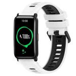 For Honor Watch ES 20mm Sports Two-Color Silicone Watch Band(White+Black)